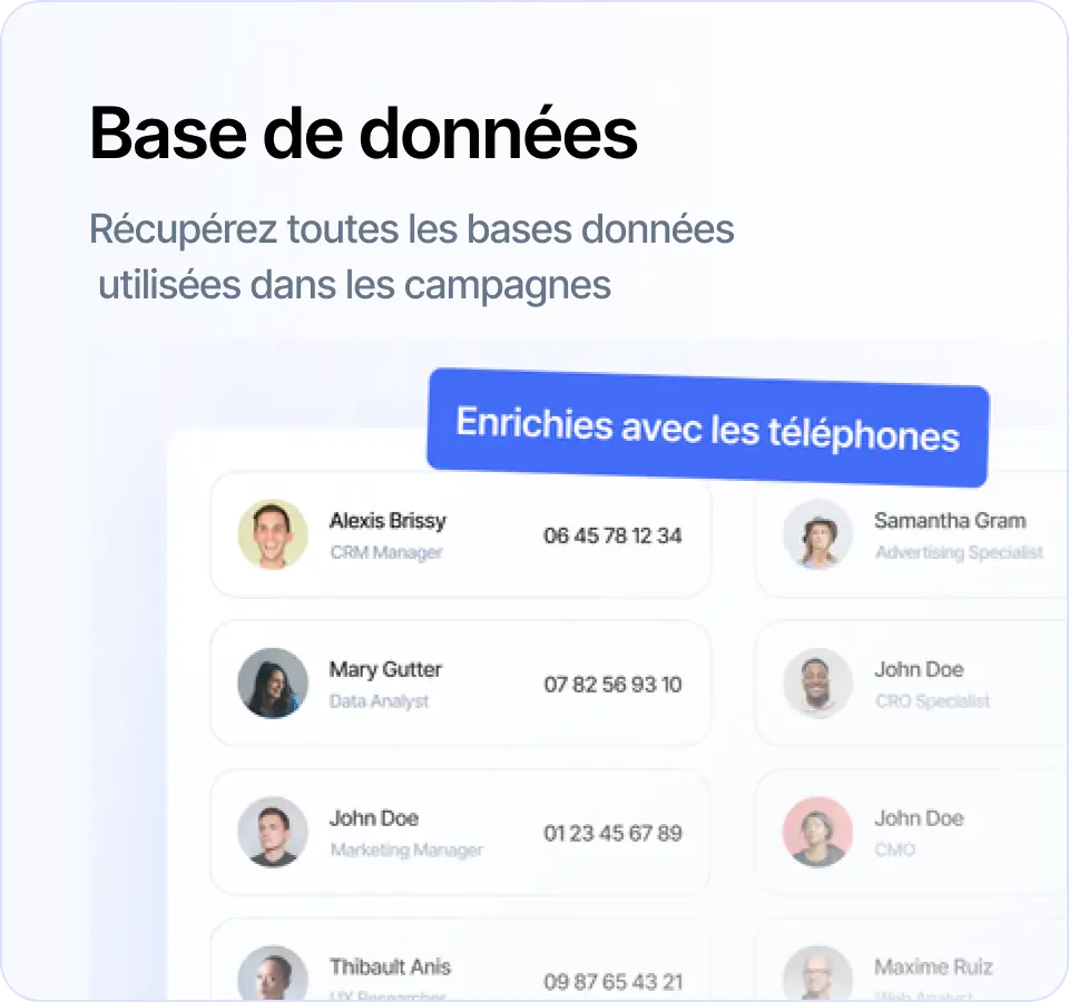 Base de données de prospects B2B enrichie avec les coordonnées de contact